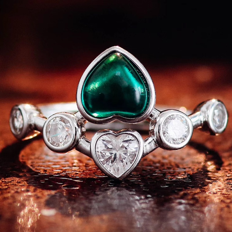 Or blanc 18 carats + pierre précieuse de laboratoire