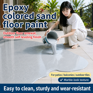 Peinture de sol époxy auto-nivelante couleur sable, écologique, couleur personnalisée, imitation marbre, revêtement de sol en béton, imperméable et résistant à l'usure - Product Image 4