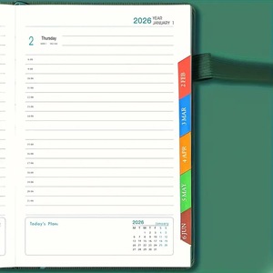 Agenda <span class=keywords><strong>2026</strong></span> Transfrontaliera Personalizzabile in Inglese, Pianificatore per Ufficio, Calendario Manuale Efficiente con Copertina in Pelle - Product Image 4