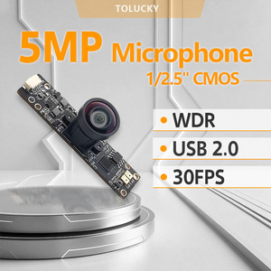 Capteur d'image CMOS WDR 5MP, large plage dynamique, objectif à mise au point fixe, microphone intégré, qualité industrielle supérieure pour usage commercial - Product Image 3