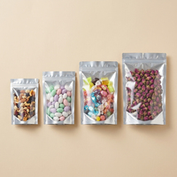 Sachet Doypack en aluminium transparent simple face avec logo personnalisé, haute barrière, en plastique laminé Mylar, pour emballage alimentaire de noix