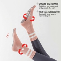 Chaussettes de yoga antidérapantes à cinq doigts en mélange de coton de luxe pour Pilates, Barre, Ballet et entraînement - Pour femmes, toutes saisons