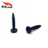 Sekrup Baja Karbon Oksida Hitam M1 M2 M3 M4 M5 Tipe Phillips Pan Head Self-Tapping Sekrup Kayu Kepala Bulat Tipe PA dengan Ujung Tajam