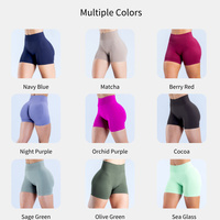 Shorts de yoga taille haute élastique, couleur unie, 4,5 pouces, effet froncé fessier, sans couture, extensible dans quatre directions, pour femme, gym, fitness, entraînement, cyclisme