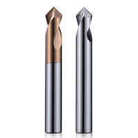 Outils Lucas, fraise à deux dents en alliage tungstène-cobalt HRC55HRC, outils de fraisage CNC, foret de centrage, revêtement AlTin, ODM OEM