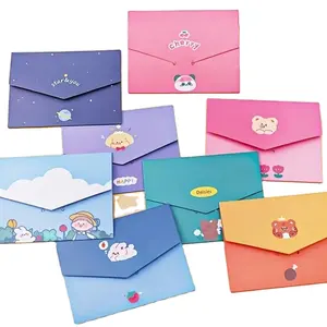 Cute Cartoon Pattern Small Greeting Card DIY Folded Message Expressing Love Card Can Be Written,envelope Greeting Card