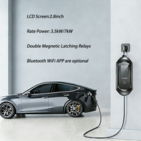 XTEVSE XT-ACP110 3.5kW 7kW BYD Pengisi Daya EV Portabel Level 2 Layar LCD 2.4" 8-16A Konektor Tipe 2 IP65 Kabel 5m Baru untuk Perjalanan