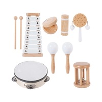 Orff Children's Percussion Instrument Music Set Early Education Wood Hand Drum Handbell Bass Dance Props Toy Musical Instruments