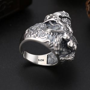 Punk estilo 925 anillos de plata del cráneo cabeza anillo de plata - Product Image 4