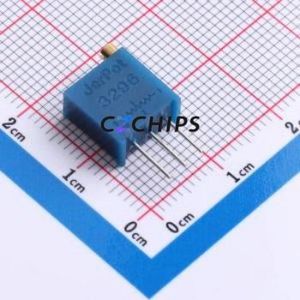 Résistance/potentiomètre réglable 3296W-1-502LF, composant traversant (THT)-3P, 9,5x4,9 mm, résistance 5 kOhm, 10 %, 500 mW, 250 ppm/ ℃ - Product Image 1
