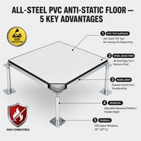 Lantai Terangkat Anti-Statik PVC Baja Utuh Langsung dari Pabrik 600x600x35mm Kelas ESD A Tahan Api untuk Ruang Bersih, Ruang Data SENMAI