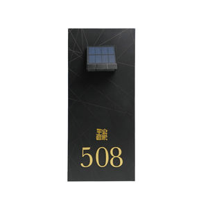 Placa de Número de Casa Iluminada Moderna Personalizable, Letrero de Puerta Exterior Montado en la Pared con Energía <span class=keywords><strong>Solar</strong></span> para Villa/Apartamento y Hotel - Product Image 5