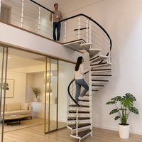 Escalier en colimaçon modulaire moderne en métal, directement de l'usine, marches métalliques, montage facile, gain de place, sûr et durable, pour appartement