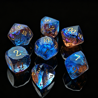 Ensemble de dés en résine iridescente unique, 7 pièces, dés polyédriques pour D&D, jeux de société RPG, cadeaux