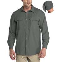 Chemise de randonnée à manches longues réglable, chemise de pêche convertible, chemise de protection solaire UPF 50+, vêtements de plein air en gros, personnalisable