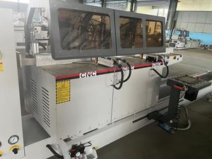 เครื่องเลื่อยสองด้านระบบ CNC แบบอัตโนมัติ HJN5A-450 * 3900 upvc อะลูมิเนียมกรอบหน้าต่างสามหัวเลื่อยใหม่มอเตอร์ PLC - Product Image 3