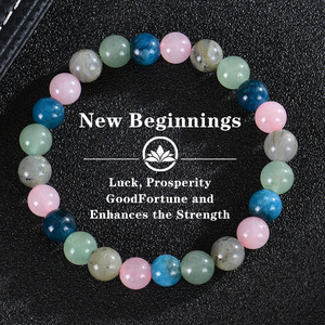 Quartz Rose à la mode améliore la bonne Fortune Bracelet équilibre intérieur nouveaux débuts Bracelet en cristal cadeau parfait pour un nouvel emploi - Product Image 1