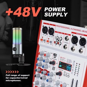 <span class=keywords><strong>Mezclador</strong></span> de Audio USB Profesional NGVM MW-4 de 4 Canales con Alimentación Phantom de 48V, Portátil para DJ/En Vivo/Grabación/Canto Karaoke - Product Image 5