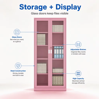 Armoire de rangement en acier de haute qualité au design moderne armoire de rangement en verre à 2 portes en métal pour vitrine de bureau