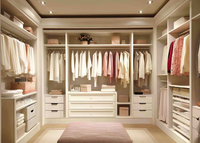 PRIMA Armoire de style ouvert en bois massif de 3.6 mètres Porte-vêtements mural de forme L-U avec cadre en acier personnalisable