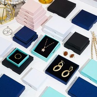 Boîte cadeau en papier pour bijoux, avec logo personnalisé, pour bagues, boucles d'oreilles, colliers, pendentifs, pour fiançailles et mariage