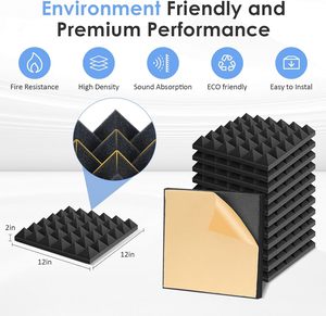 Panneaux acoustiques en mousse insonorisante ignifuge personnalisables en forme de pyramide pour les applications de salle et de studio - Product Image 2