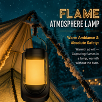Lanterne de camping LED rechargeable à l'énergie solaire, lampe de tente portable à effet de flamme, lampe de travail extérieure à intensité variable, magnétique