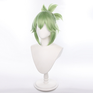 Peluca de Cosplay de Kuki <span class=keywords><strong>Shinobu</strong></span> de Genshin Impact, Sintética, Corta, Verde, Resistente al Calor, de 33 cm, para Mujer, de Ainizi - Product Image 3