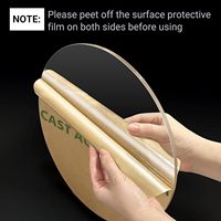 Ensemble de 2 pièces de feuille de plexiglas transparent de 6 pouces de diamètre 1/4 rond en acrylique disque à gâteau feuille acrylique pour dessus de table ou toile de fond