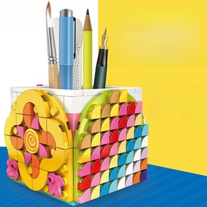 201PCS Diy Puzzle Assembling Rainbow Pen Rack Construction <b>Toy</b> Building Blocks Bricks Small Particle for Gift - Product Image 2