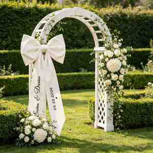 Personalized Large Ribbon <b>Bow</b> <b>for</b> <b>Wedding</b> <b>Car</b>, Handmade Satin <b>Bow</b> <b>for</b> <b>Wedding</b> Decor, Bridal Shower, Photo Props, Party Favors - Product Image 4