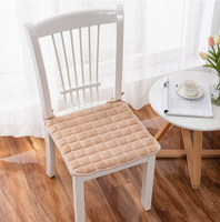 Coussin de chaise en flanelle pelucheuse avec attaches, coussin d'assise chaud et épais pour le bureau, la chaise d'étudiant et la chaise de salle à manger
