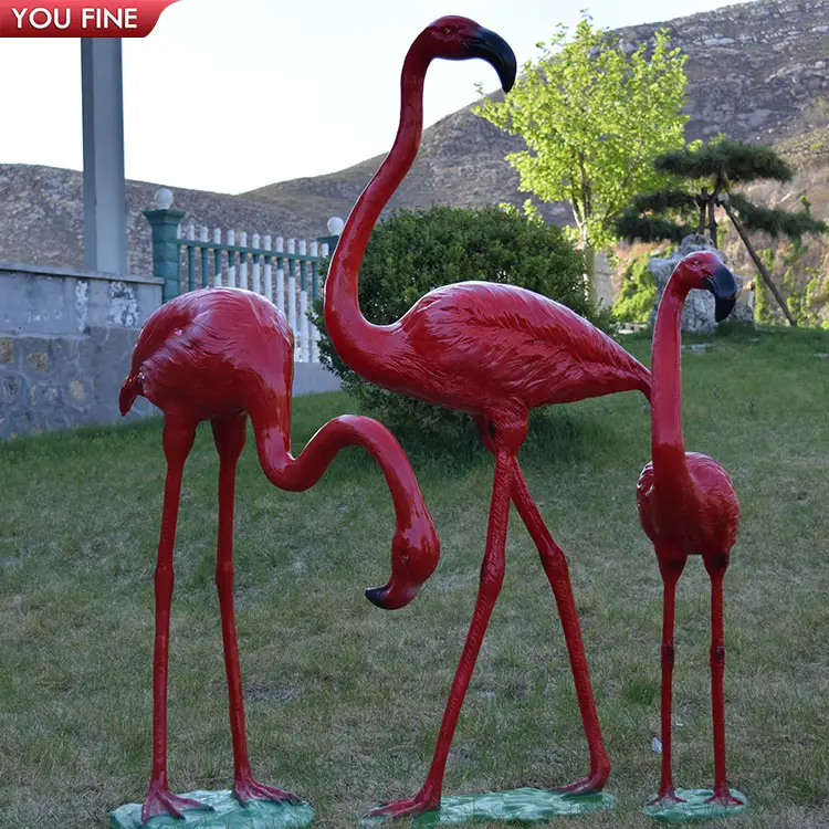 Life Size Beautiful Resin Flamingo Statue For Outdoor