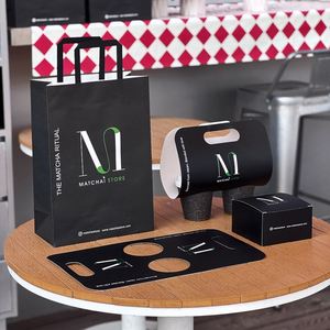 Custom Eco-Friendly <b>Biodegradable</b> Kraft Paper Coffee <b>Packaging</b> Double Cup Takeaway Carry Bags with Logo Printed - Product Image 4