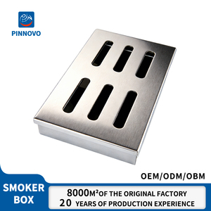 Boîte à fumée Pinnovo pour barbecue au charbon et au gaz en acier inoxydable - Boîte à fumée pour copeaux de bois, améliore les saveurs des grillades pour le barbecue - Product Image 1