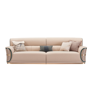 Ghế <span class=keywords><strong>sofa</strong></span> da thật phong cách Ý sang trọng nhẹ nhàng với lưng ghế bằng thép không gỉ và đệm mềm, nội thất phòng khách - Product Image 5