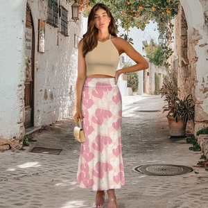 OEM tropicale Anthurium Custom Fit gonna lunga a vita alta da donna con stampa completa gonne lunghe Casual eleganti per le vacanze - Product Image 4