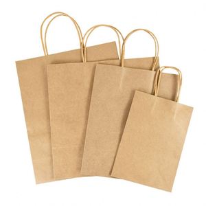 Bolsas de Papel Kraft a Granel de Diferentes Tamaños con Asas para Pequeños Negocios, Compras, Venta al por Menor y Bolsas para Regalos de Fiesta - Product Image 2