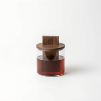 Diffuseur en verre moderne avec bloc diffuseur d'arômes en bois, bouteille vide rechargeable, vente en gros
