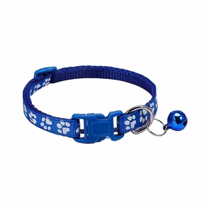 Factory Store 1.0 Large Stock Durable Nylon Cat <strong>Bell</strong> <strong>Collar</strong> with Cartoon Pet Paw Print Patch <strong>for</strong> <strong>Dog</strong> Neck Animal Pattern - Product Image 2