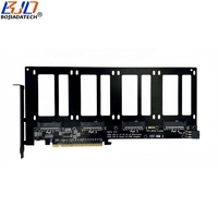 Kartu Ekspansi Riser PCI-E 5.0 16X ke 4 * Konektor SFF-8639 U.2 untuk U2 NVME SSD MB Mendukung Bifurkasi PCIe X4x4x4x4