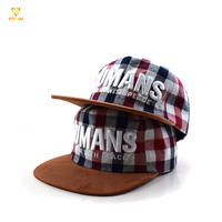 Casquette de baseball haut de gamme non structurée avec bouton métallique, broderie 3D personnalisée, motif écossais bicolore, 5 panneaux