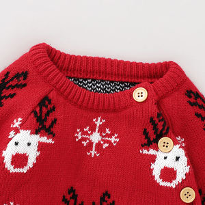 Mimixiong OEKO-TEX <strong>Baby</strong> <strong>Christmas</strong> Romper Knitted Button <strong>Cute</strong> Deer Newborn Long Sleeve Overalls Jumpsuit Toddler Winter <strong>Outfits</strong> - Product Image 4