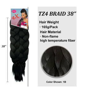 Venta al por Mayor de Fábrica, 165g, 4 Paquetes de Cabello Sintético Afro Yaki Pre-Estirado, Extensiones de Cabello para Crochet, Trenzas Africanas de 38 Pulgadas - Product Image 4