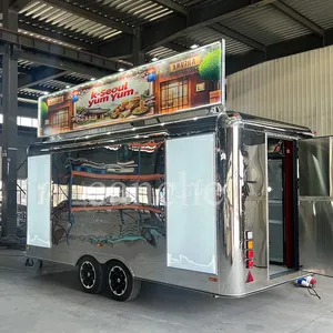 Chariot de restauration carré en acier inoxydable de 5 m, chariot mobile d'extérieur pour collations et restauration rapide avec COC - Product Image 2