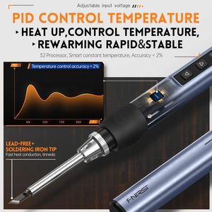 FNIRSI HS-01 Adjustable Temperature Soldering Iron DC 24V 80-420c Welding Solder Rework <b>Station</b> PD 65W Portable Repair <b>Tool</b> - Product Image 5