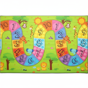 200x140x1,5 cm Tapis de jeu double face XPE pour bébé-Mousse imperméable et non toxique enroulable Numéro coloré Route-Vert - Product Image 1