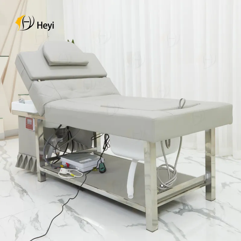 Hot Sale Salon Furniture Electric Shampoo Chair Washing Bed Cerâmica Branca Para Beleza Hair Salon Para Head Face Care
