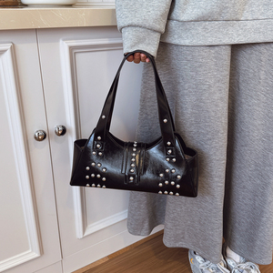 Sac à main décontracté pour femme tendance avec un compartiment zippé orné de diamants sur le côté, en matériau PU. 625 - Product Image 6