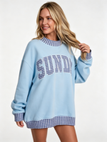 Sweater Wanita Mock Neck Gaya Barat 400gsm Katun Fleece Oversized Hangat untuk Musim Dingin